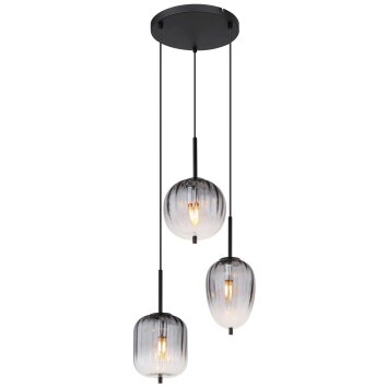 Globo lighting ATTILA hanging light black, 3-light sources