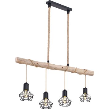 Globo lighting PRISKA hanging light LED brown, black, 4-light sources