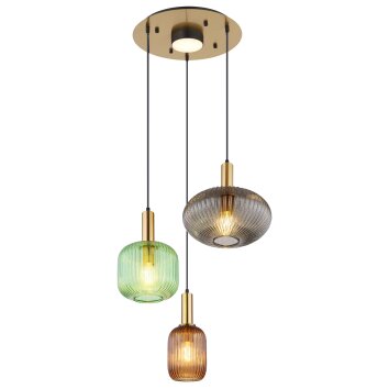 Globo lighting NORMY hanging light brass, 3-light sources