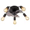 Globo lighting Alisha Ceiling fan light black, 5-light sources, Remote control