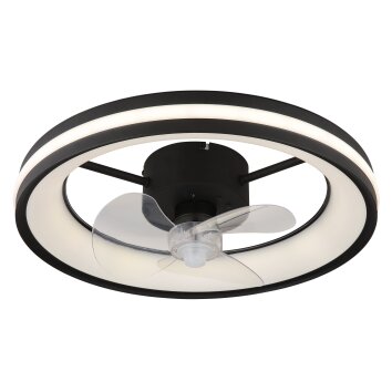 Globo lighting Gatian Ceiling fan light LED black, 1-light source, Remote control