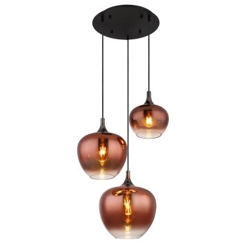 Globo lighting Maxy hanging light chrome, black, 3-light sources