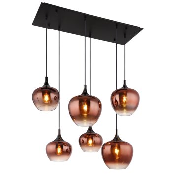 Globo lighting Maxy hanging light chrome, black, 6-light sources