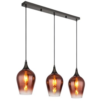 Globo lighting Lavus hanging light chrome, black, 3-light sources