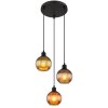 Globo lighting Zumba hanging light black, 3-light sources