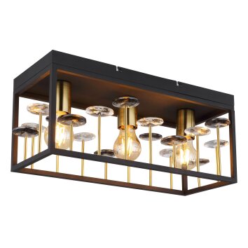 Globo lighting Lisbon ceiling light black, 3-light sources