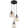 Globo lighting Jordana hanging light black, 3-light sources