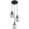 Globo lighting Jordana hanging light black, 3-light sources