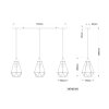 Globo lighting Zachary hanging light black, 3-light sources