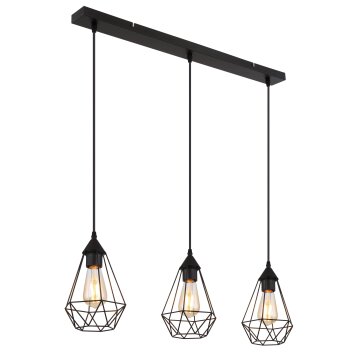 Globo lighting Zachary hanging light black, 3-light sources