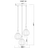 Globo lighting Olsen hanging light black, 3-light sources