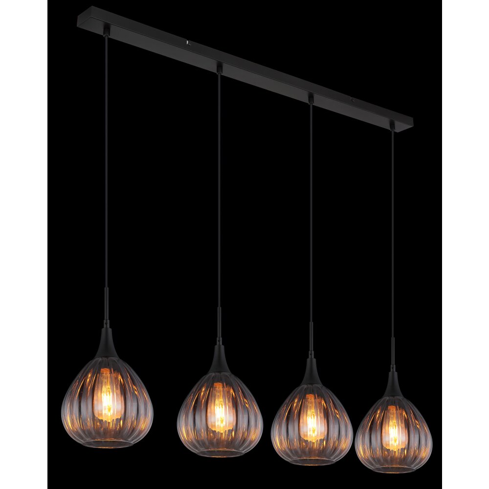 Globo lighting Olsen hanging light black, 4-light sources