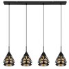 Globo lighting Hassan hanging light black, 4-light sources