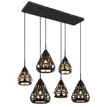 Globo lighting Hassan hanging light black, 6-light sources