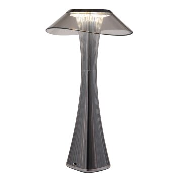 Globo lighting Ambra table lamp LED chrome, smoke coloured, black, 1-light source