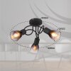 Globo lighting Satella ceiling light black, 3-light sources