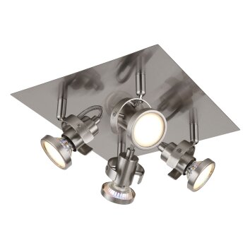 Globo lighting Verpax ceiling light, ceiling spotlight, wall light, wall spotlight matt nickel, 4-light sources