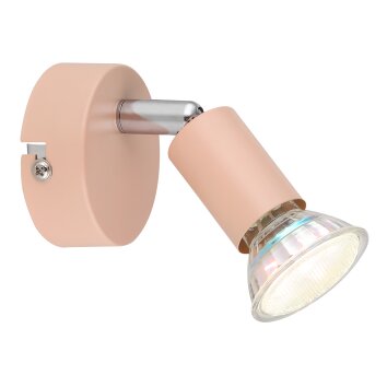 Globo lighting Matrix ceiling light, ceiling spotlight, wall light, wall spotlight pink, 1-light source