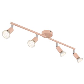 Globo lighting Matrix ceiling light, ceiling spotlight, wall light, wall spotlight pink, 4-light sources