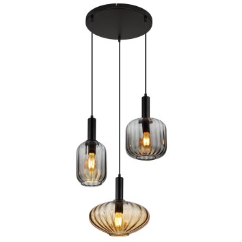 Globo lighting Valletta hanging light black, 3-light sources