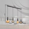 Globo lighting Valletta hanging light black, 4-light sources