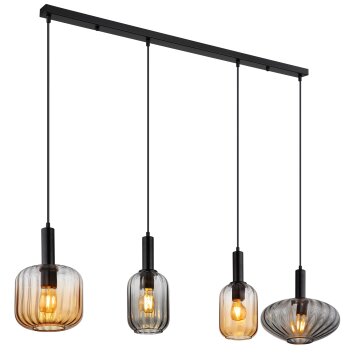 Globo lighting Valletta hanging light black, 4-light sources