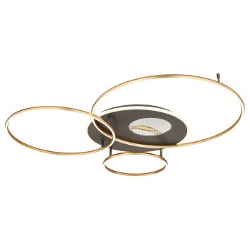 Globo lighting Invertina ceiling light LED anthracite, gold, 1-light source, Remote control