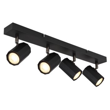 Globo lighting James ceiling light, ceiling spotlight, wall light, wall spotlight black, 4-light sources