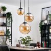 Gastor hanging light, globe light Amber, 3-light sources