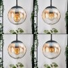 Gastor hanging light, globe light Amber, clear, 3-light sources