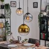 Gastor hanging light, globe light Amber, gold, clear, Smoke-coloured, 3-light sources