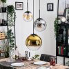 Gastor hanging light, globe light Amber, gold, clear, Smoke-coloured, 3-light sources