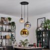 Gastor hanging light, globe light Amber, gold, clear, Smoke-coloured, 3-light sources