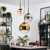 Gastor hanging light, globe light Amber, gold, clear, Smoke-coloured, 3-light sources