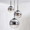 Gastor hanging light, globe light clear, Smoke-coloured, 3-light sources