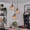 Gastor hanging light, globe light Amber, clear, 3-light sources