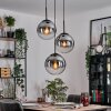 Gastor hanging light, globe light clear, Smoke-coloured, 3-light sources