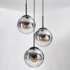 Gastor hanging light, globe light clear, Smoke-coloured, 3-light sources