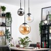 Gastor hanging light, globe light 30 cm Amber, clear, Smoke-coloured, 3-light sources