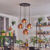 Koyoto hanging light, globe light 35 cm clear, coppery, 4-light sources