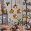 Koyoto hanging light, globe light gold, clear, 4-light sources