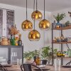 Koyoto hanging light, globe light gold, clear, 4-light sources