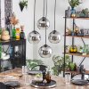 Koyoto hanging light, globe light clear, Smoke-coloured, 4-light sources