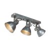 Steinhauer lights Gearmetal ceiling light, ceiling spotlight Oxidised Silver, 3-light sources