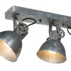 Steinhauer lights Gearmetal ceiling light, ceiling spotlight Oxidised Silver, 3-light sources