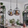 Gastor hanging light, globe light, pendant light black, 2-light sources