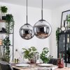 Gastor hanging light, globe light, pendant light black, 2-light sources