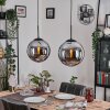 Gastor hanging light, globe light, pendant light black, 2-light sources