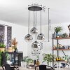 Ripoll hanging light, globe light, pendant light clear, Smoke-coloured, 4-light sources