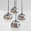 Ripoll hanging light, globe light, pendant light clear, Smoke-coloured, 4-light sources